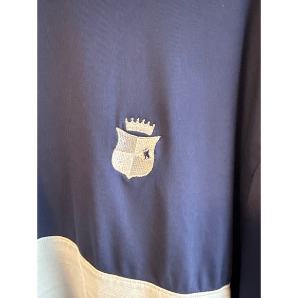 Under Armour HeatGear Polo Shirt Mens XL Tall Loose Fit Colorblock Navy Gray - Picture 3 of 5